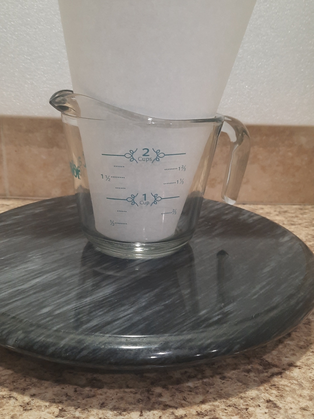 Anchor Glass Measuring Cup with Teal Logo - Picture 2 of 5